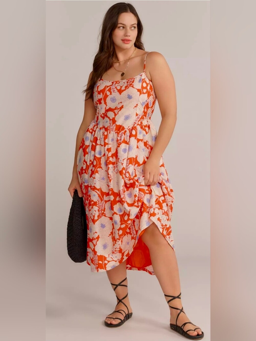Anthropologie Maeve  NWT 100% Cotton Sleeveless Square Neck Midi Size 3X